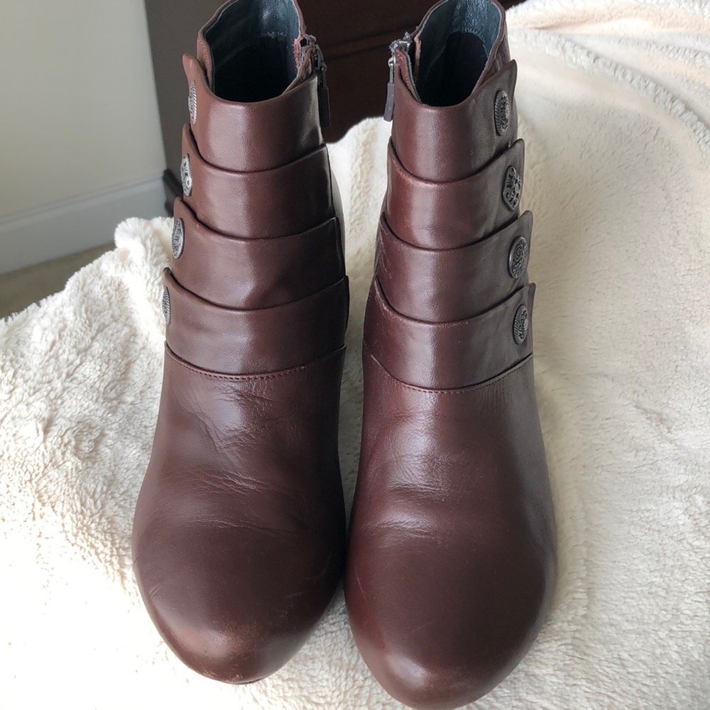 Dansko Brown Booties With Button Embellishment - image 2